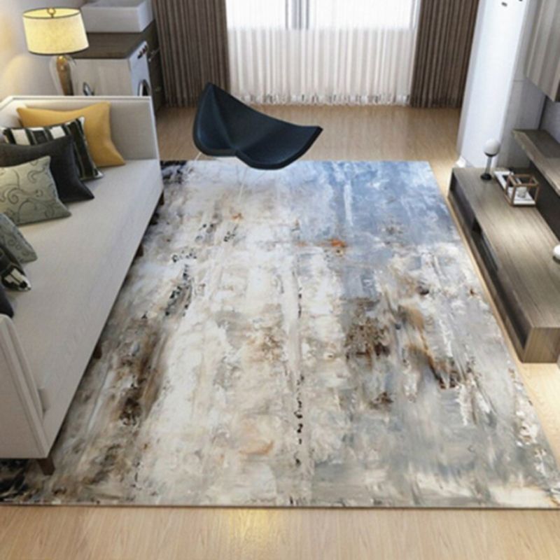 Black Rhombus Print Rug Polyester Modern Rug Non-Slip Backing Rug for Home Decor