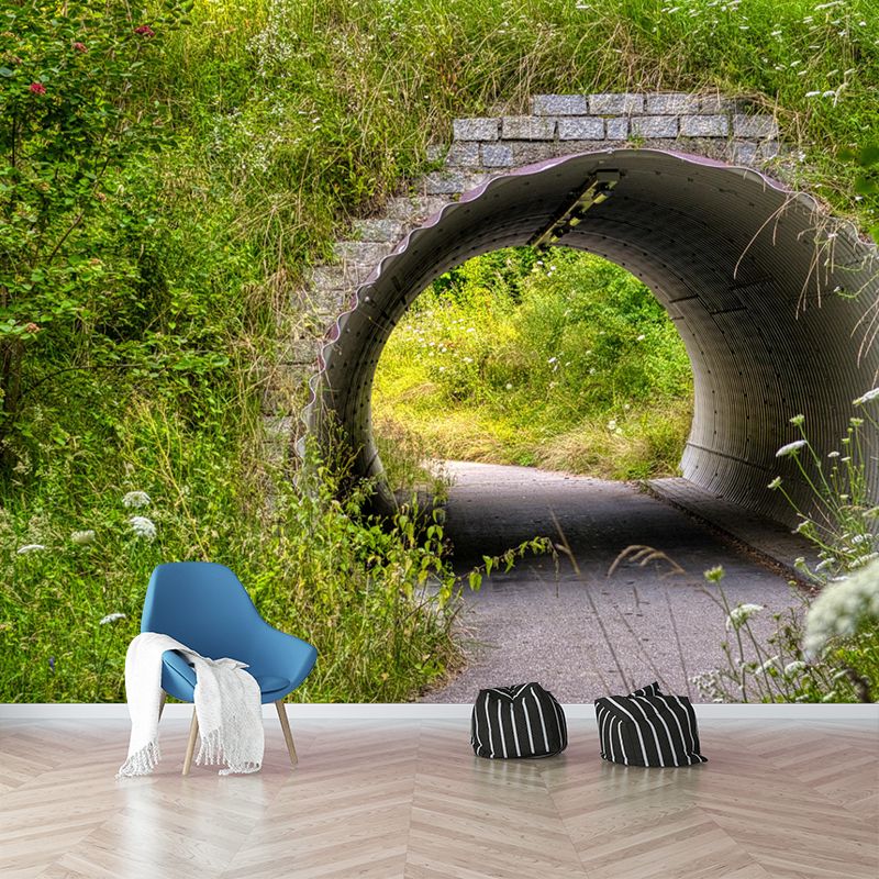 Soft Color 3D Art Illusion Mural Wallpaper Moisture Resistant for Bedroom