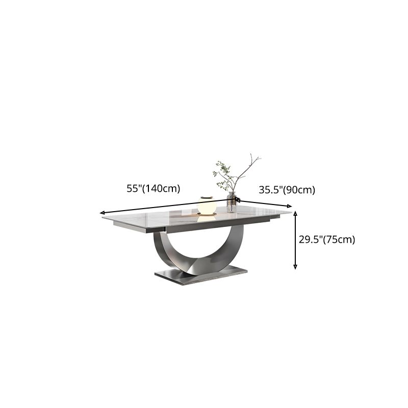Designer Style 1/4/5/7 Pieces Dining Set Sintered Stone Table with Leather Chairs
