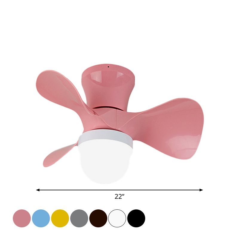 22 "breites Schlafzimmer -Anhänger Lüfter Licht zeitgenössische Halbmontagebeleuchtung mit Schüssel Acrylschatten, 3 Klingen