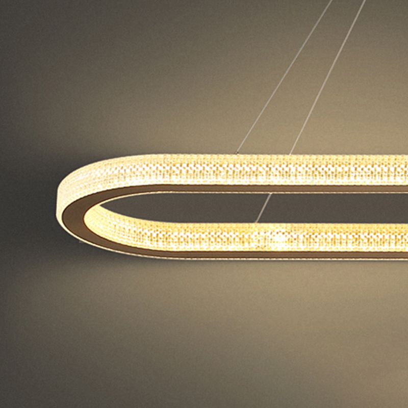 Modern Style Oval Pendant Light Metal 1 Light Pendant Light Fixture
