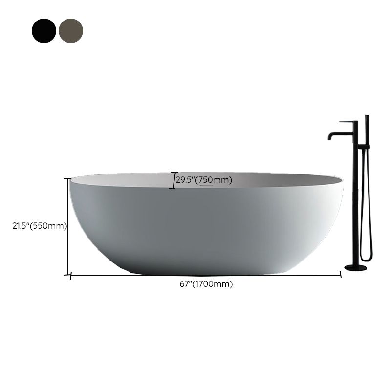 Stone Soaking Bathtub Antique Finish Oval Freestanding Bath Tub