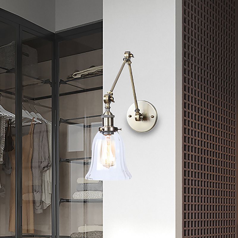 Clear Glass Balled Pared Spline Splique 1 Light Sala de estudio Lighting accesorio de iluminación en bronce