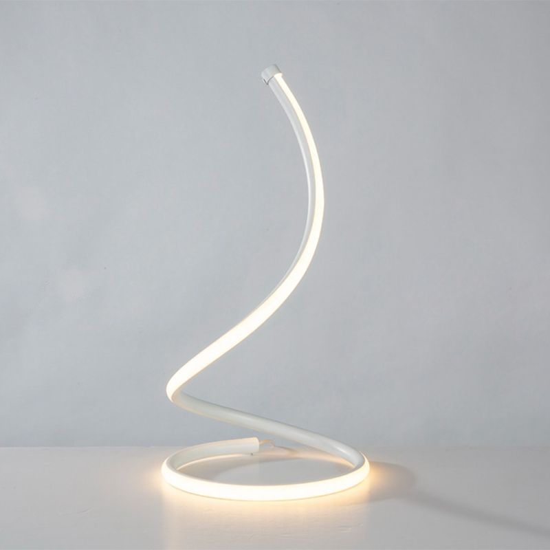 Curling Nightstand Lamp Simple Artistic Metal Bedside LED Linear Table Lighting