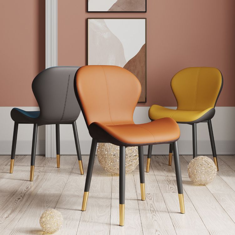 Chaise d'appoint scandinave pour salle d'étude, finition mate, en cuir PU, chaise de salle à manger Parsons