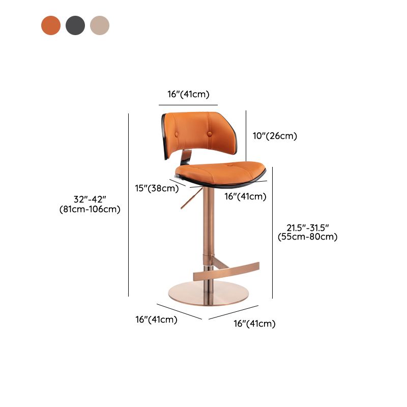 Industrial Rotatable Bar Stool Low Back Counter Bar Stool for Home