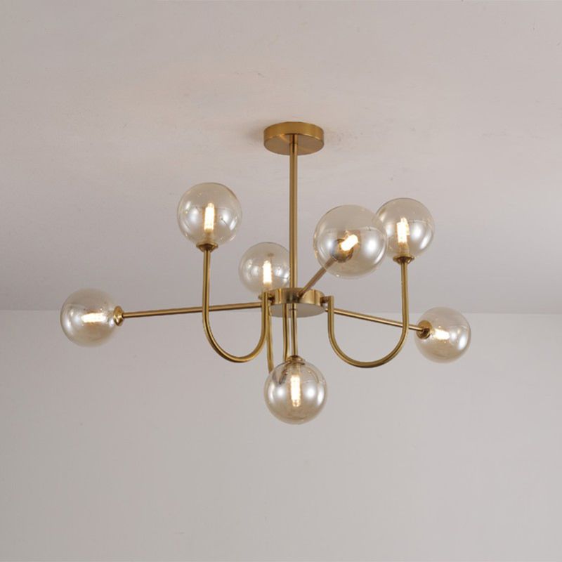 Contemporary Chandelier Glass Shade Pendant Lighting Fixtures for Dining Room