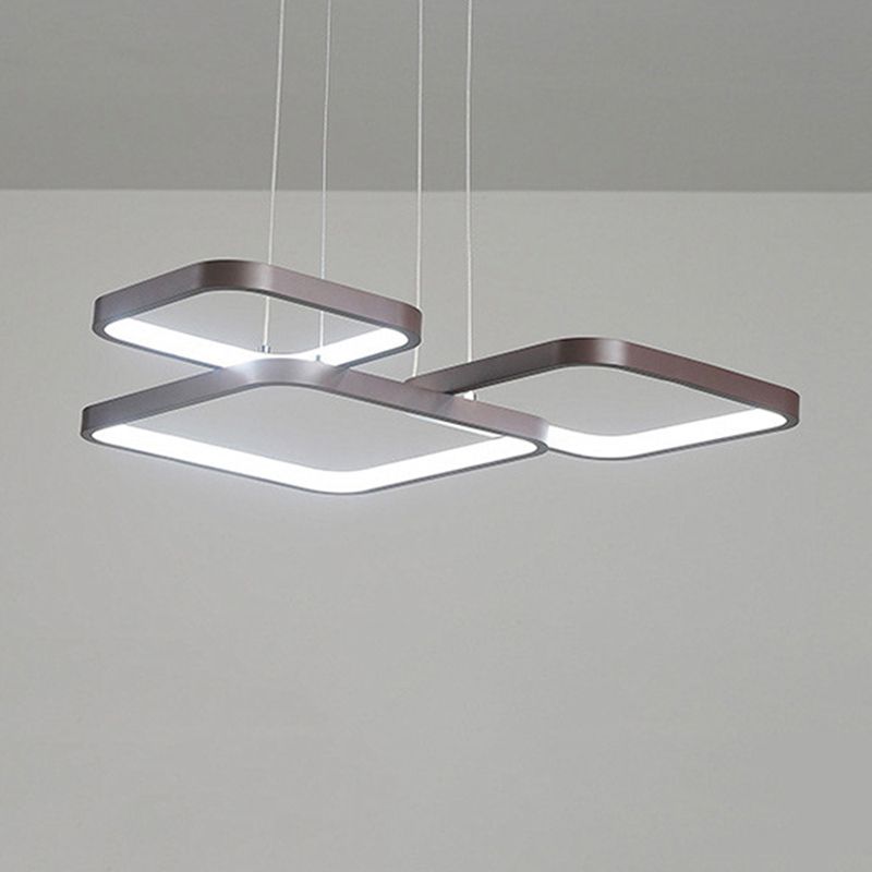 Brown Aluminum Hanging Pendant Lights Modern Hanging Lamps for Living Room