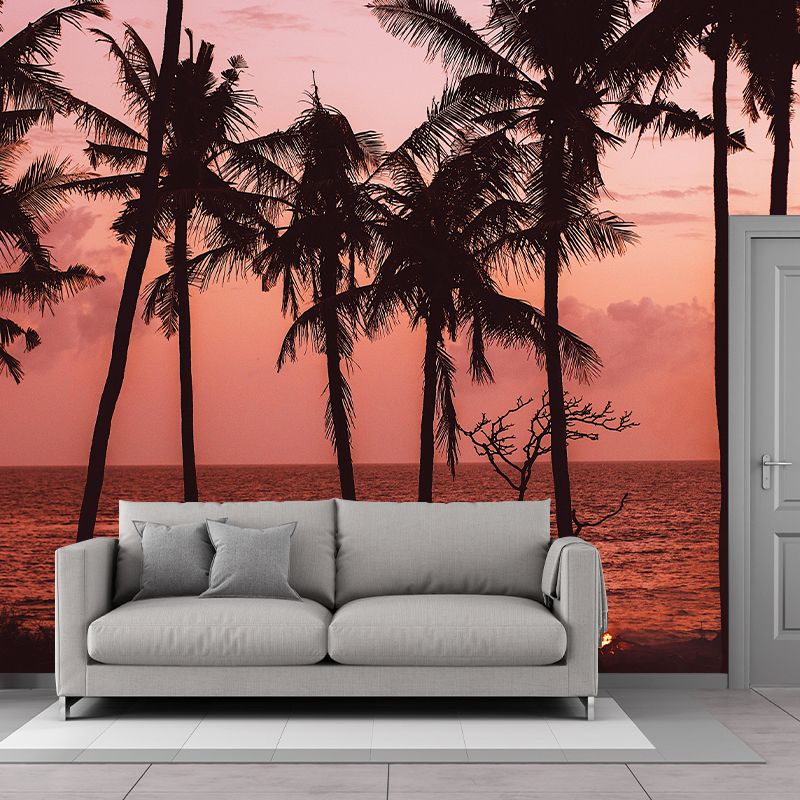 Tropical Palm Tree Mildew Resistant Mural Wallpaper Decorative Photography Home Decor