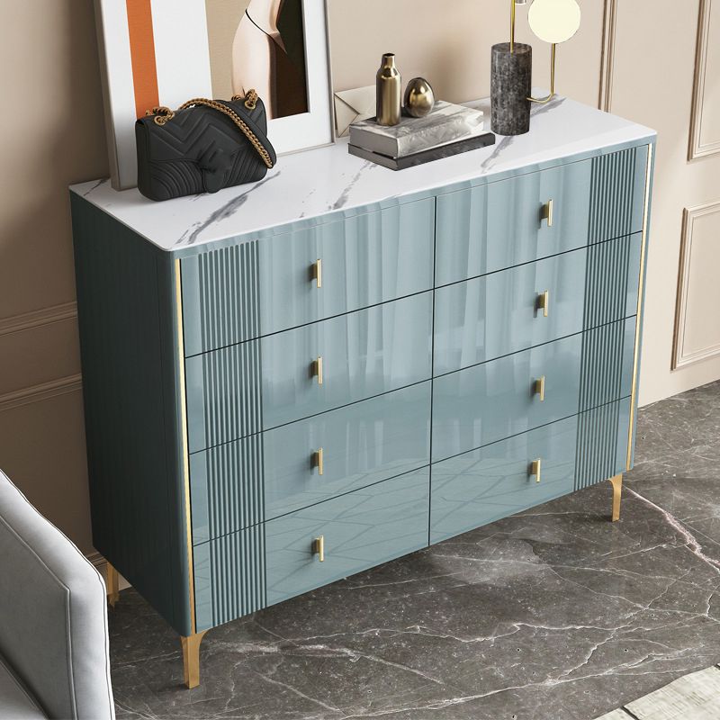 Modern Slate Storage Chest Glam Style Double Dresser with 6 / 8 Drawers