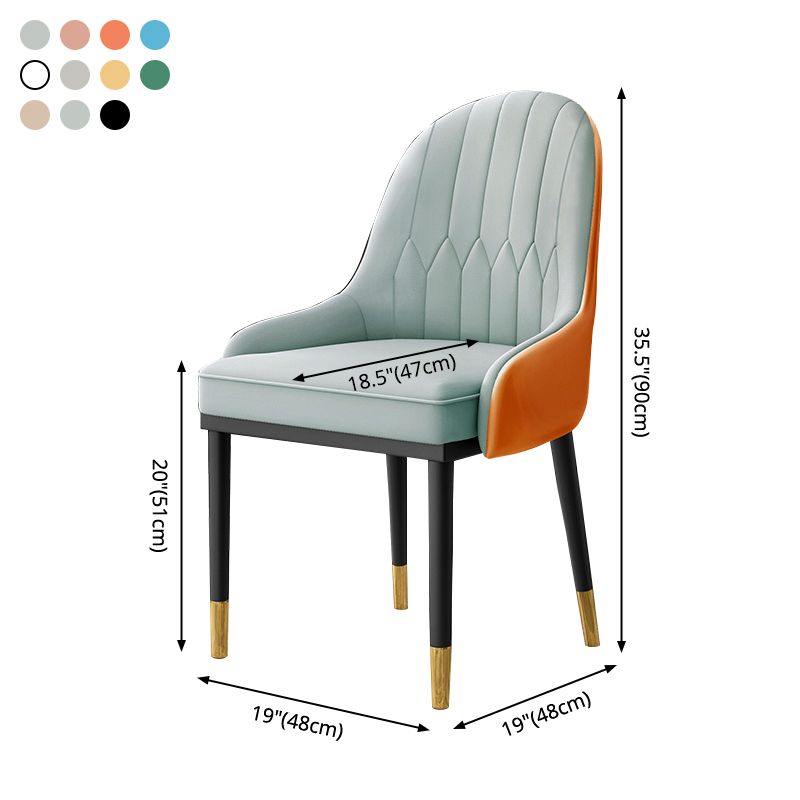 Inicio Sillón escandinavo Silla de comedor tapizada con respaldo Parsons de metal