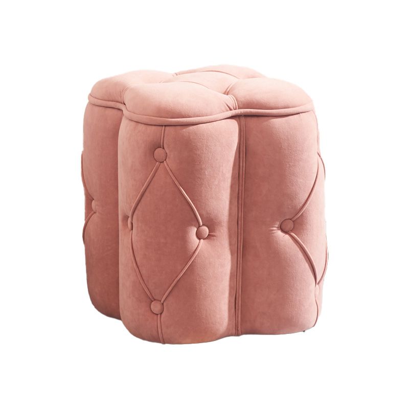 Orange Velvet Pouf Specialty Pouf Stain Resistant Indoor Pouf