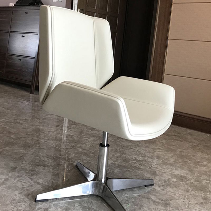 Contemporary Faux Leather Conference Chair Armless Mid Back Office Chair