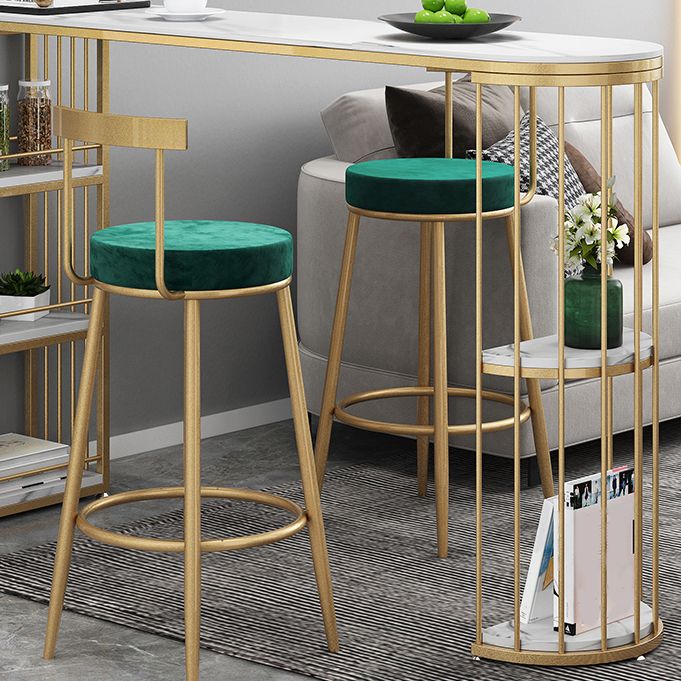 Modern Bar Dining Table Indoor Bar Height Pub Table Iron Base with Shelves