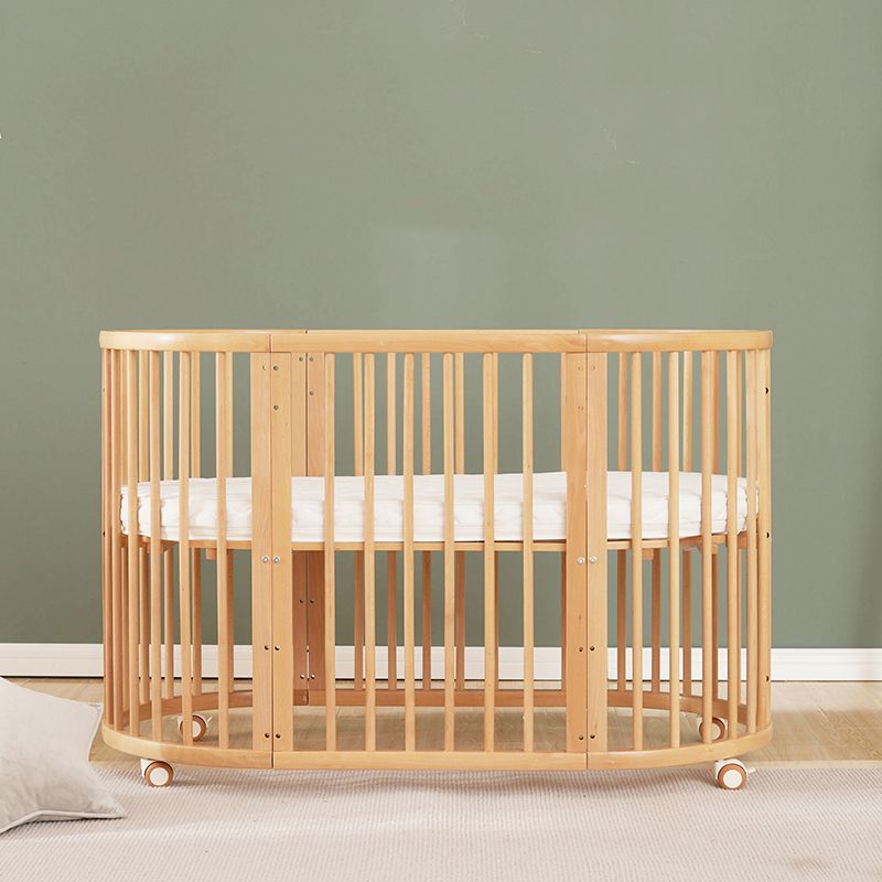 Solid Wood Crib Cradle Natural and White Gliding Crib Cradle