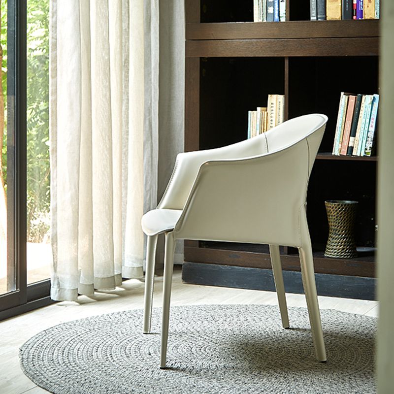 Fauteuil de salle à manger de cuisine minimaliste, fauteuil de salle à manger en cuir PU à dossier solide