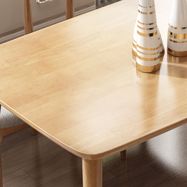 Modern Rubber Wood Table for Restaurant Rectangle Dining Table with 4 Legs