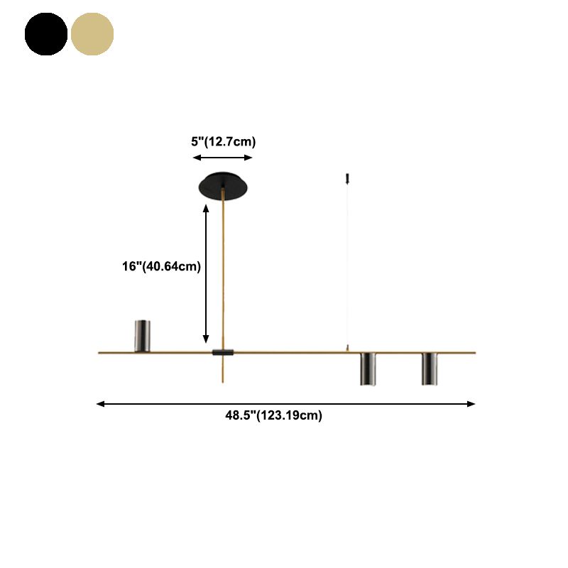 Black/Gold Aluminum Island Pendant Lighting Modern Island Hanging Light
