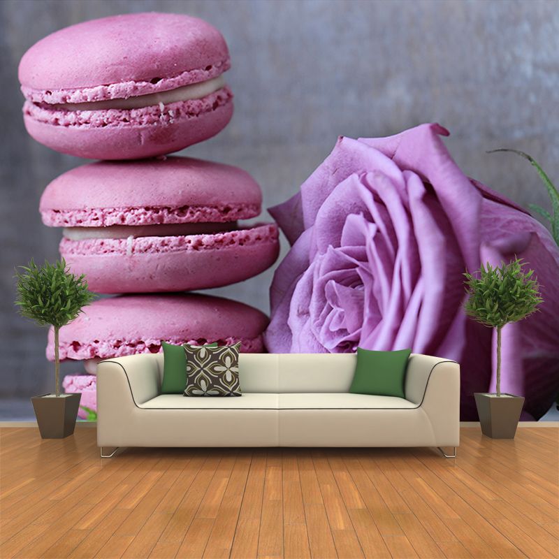 Dessert Wall Mural Decal Moisture Waterproofing Wallpaper Resistant for Bakery