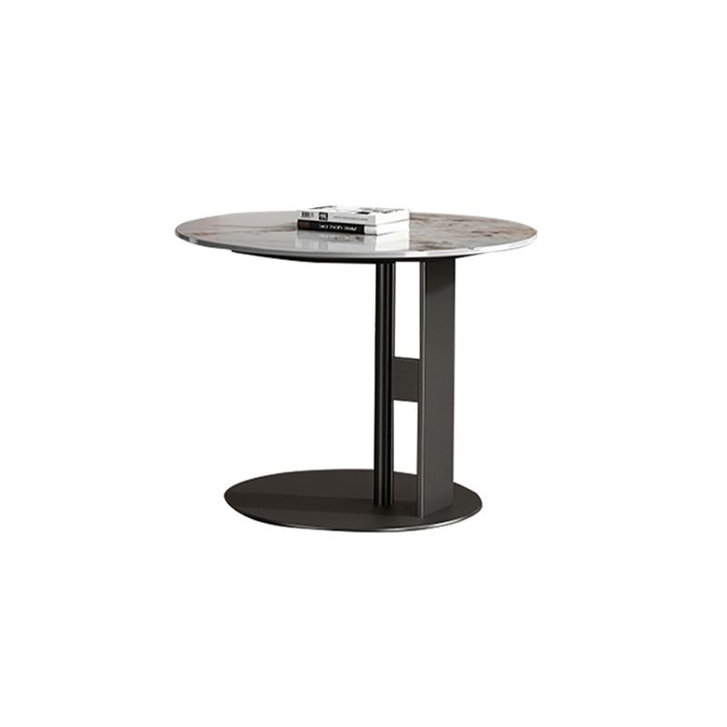 Pedestal Round Coffee Table Glam Slate Nesting Coffee Table Set