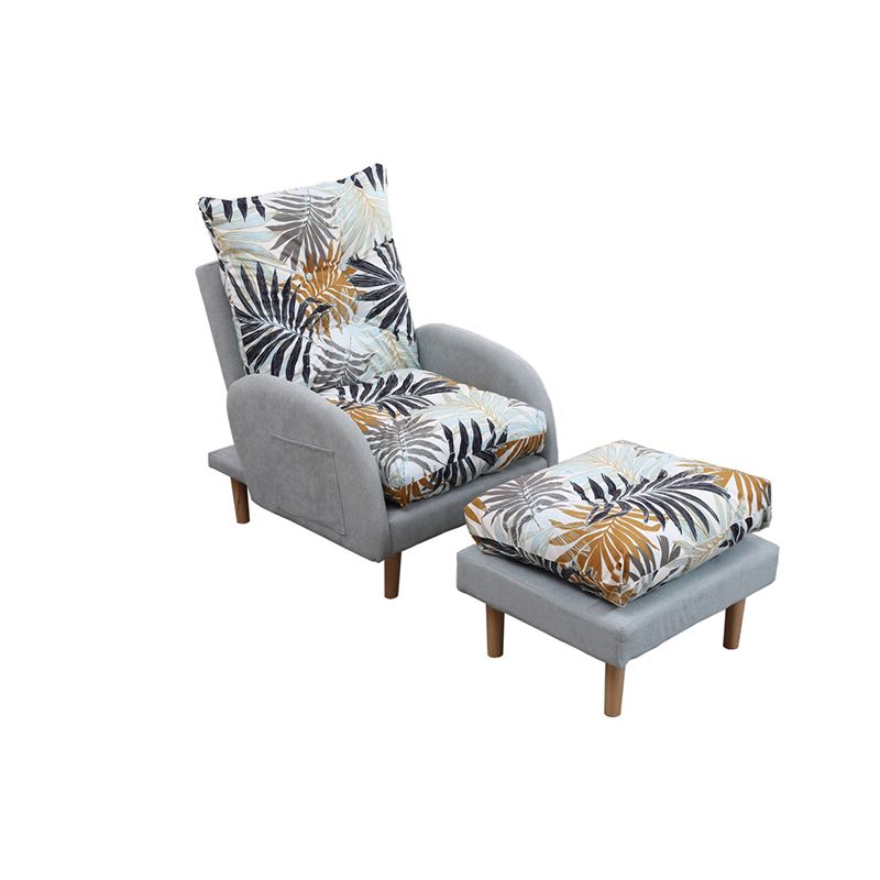 Linen Convertible Chair 28.74" L x 33.85" W x36.61" H Tufted Cushions Chair