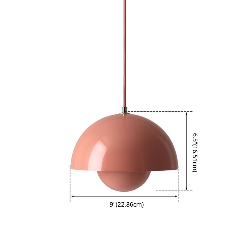 1 licht metalen hangend plafondlicht moderne semi -bollen eetkamer hangende verlichtingsarmaturen