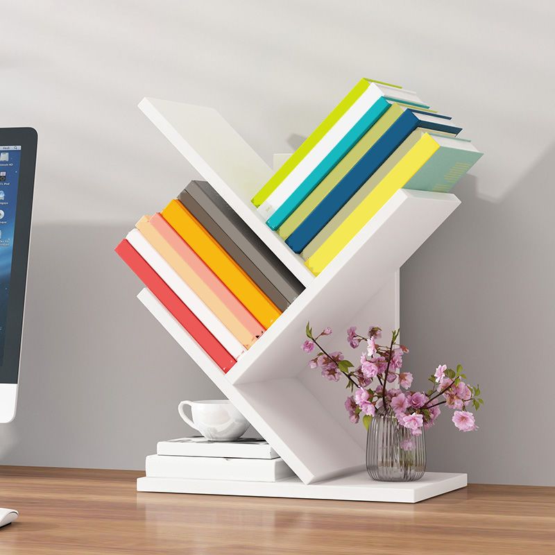 Modern Style Bookshelf in Engineer Wood Closed Back Bookcase