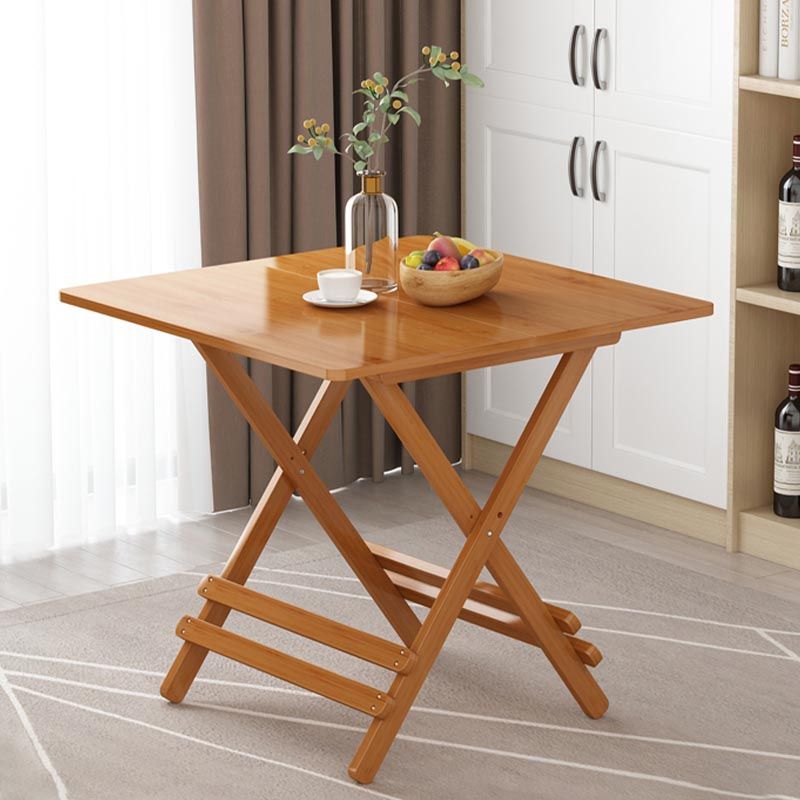 Modern Bamboo Pedestal Dining Table Natural Folding Table for Restaurant