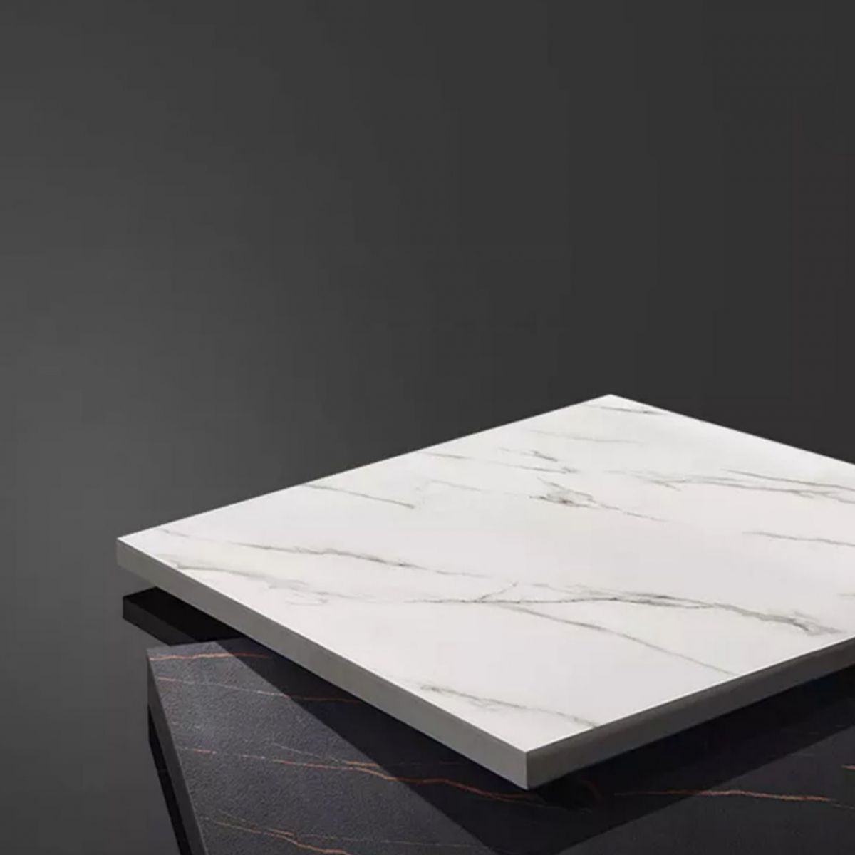 Glam White Stone Indoor Bar Dining Table Iron Double Pedestal Bistro Table with Shelve