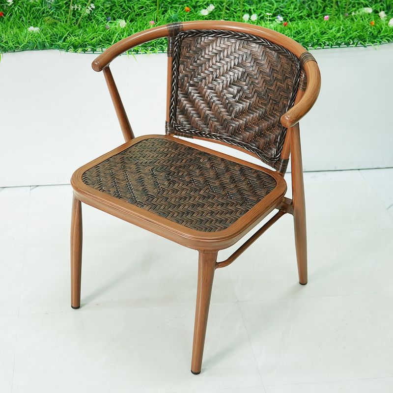 Modern Style Bistro Set Brown Metal Oval 1/2/3 Pieces Bistro Set