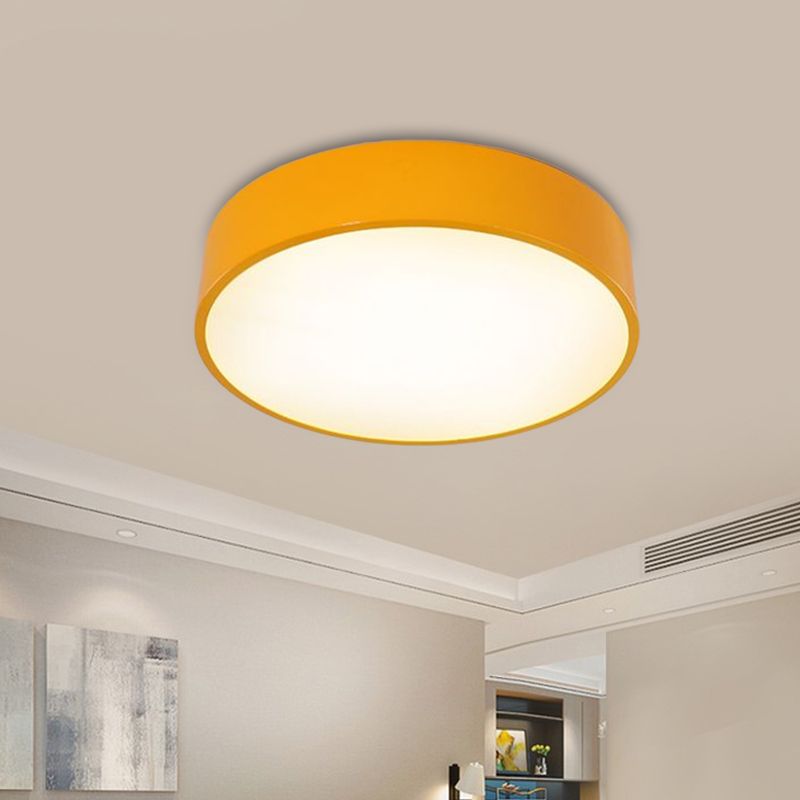 Circular Acrylic Ceiling Mounted Fixture Children Style Red/Yellow/Blue LED Flushmount Lighting