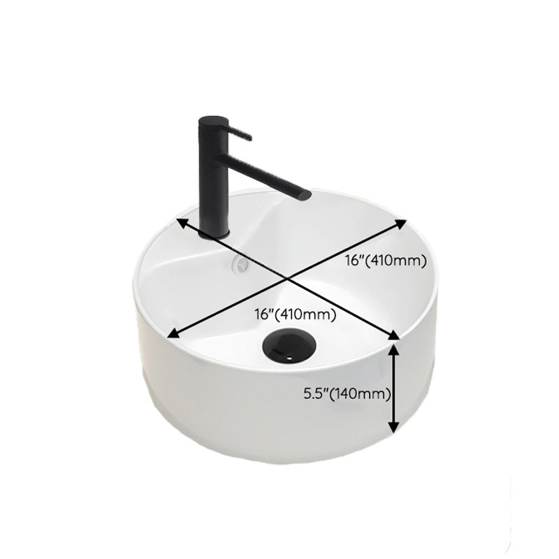 Round Vessel Bathroom Sink Vitreous China Vessel Lavatory Sink