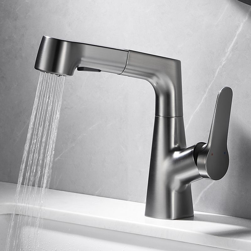 Bathroom Vessel Faucet High-Arc Swivel Spout Single Handle Faucet with Pull Out Sprayer