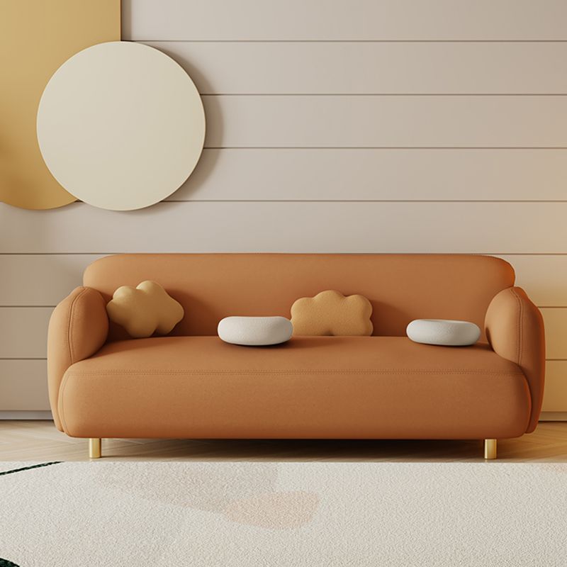 Stain Resistant Sofa Faux Leather Contemporary Standard Settee Couch
