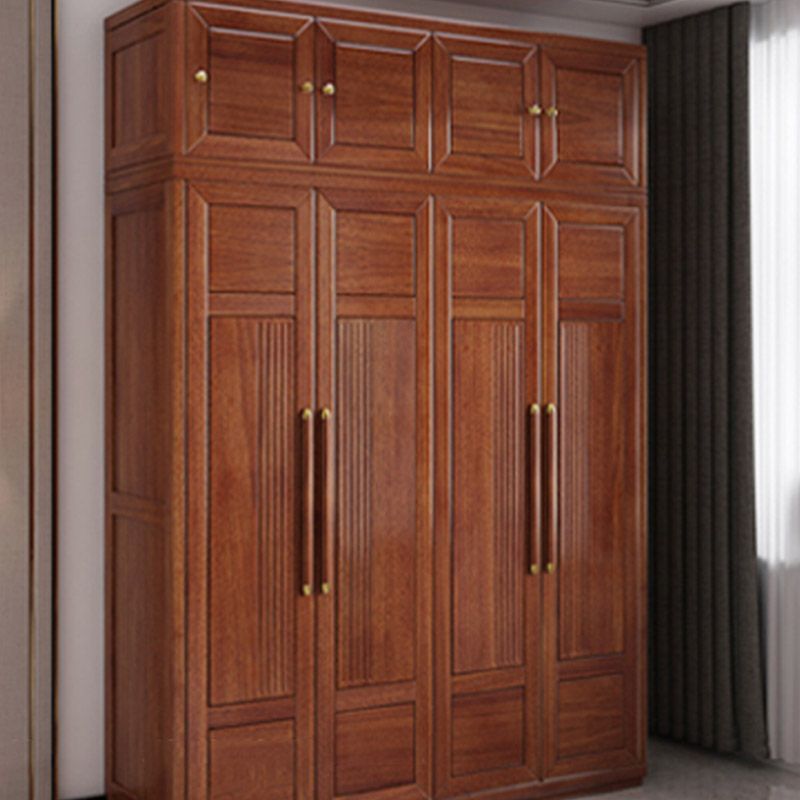 Contemporary Style Wardrobe Armoire Wood Wardrobe Closet with Doors and Drawer
