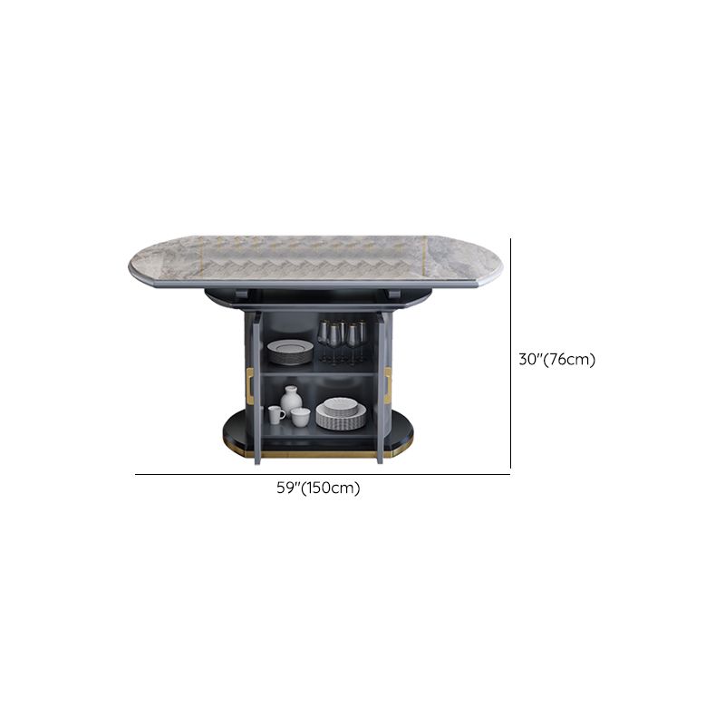 Modern Stone Dining Table with 2 Doors Table for Dining Room
