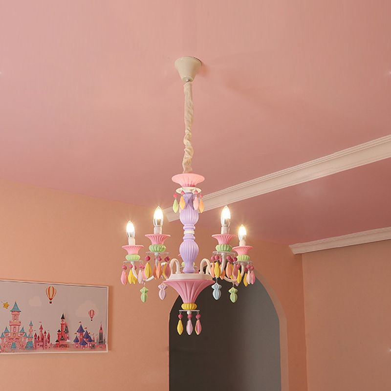 Multi Head Chandelier Light Macron Colorful Pendant Light for Child Room