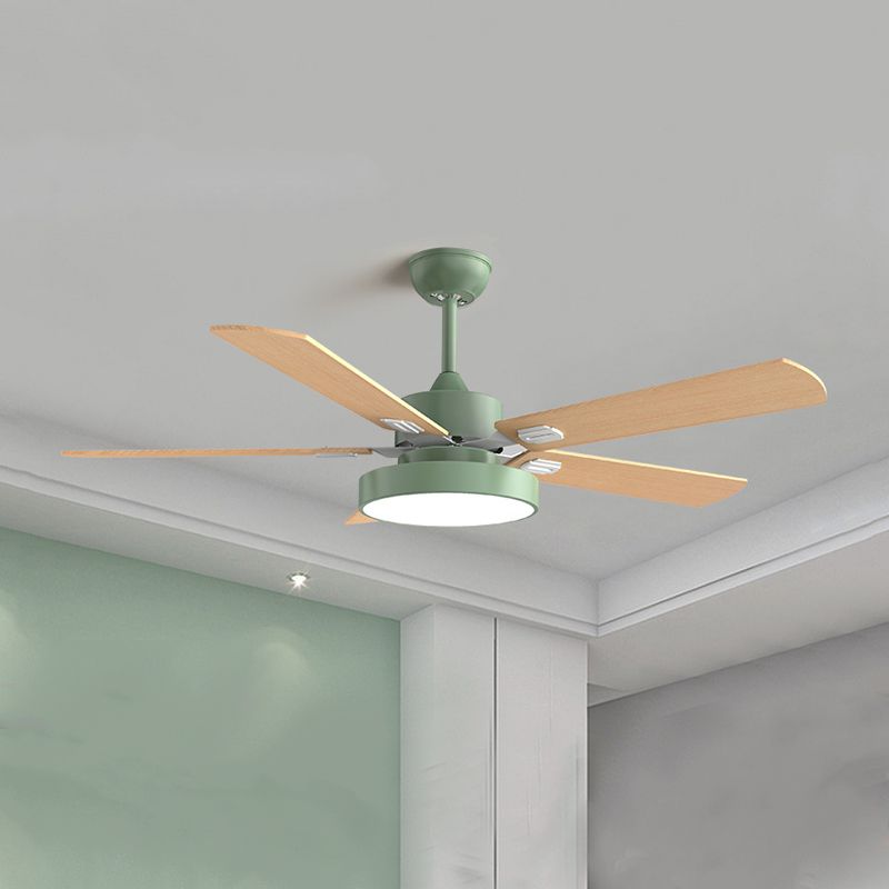 Colorful Ceiling Fan Light Fixture Nordic LED Ceiling Flush Mount for Kids' Room