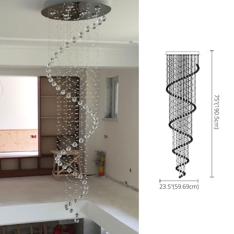 Droplet Hanging Light Fixtures Modern Simplicity Stainless Steel Ceiling Pendant for Stairwell