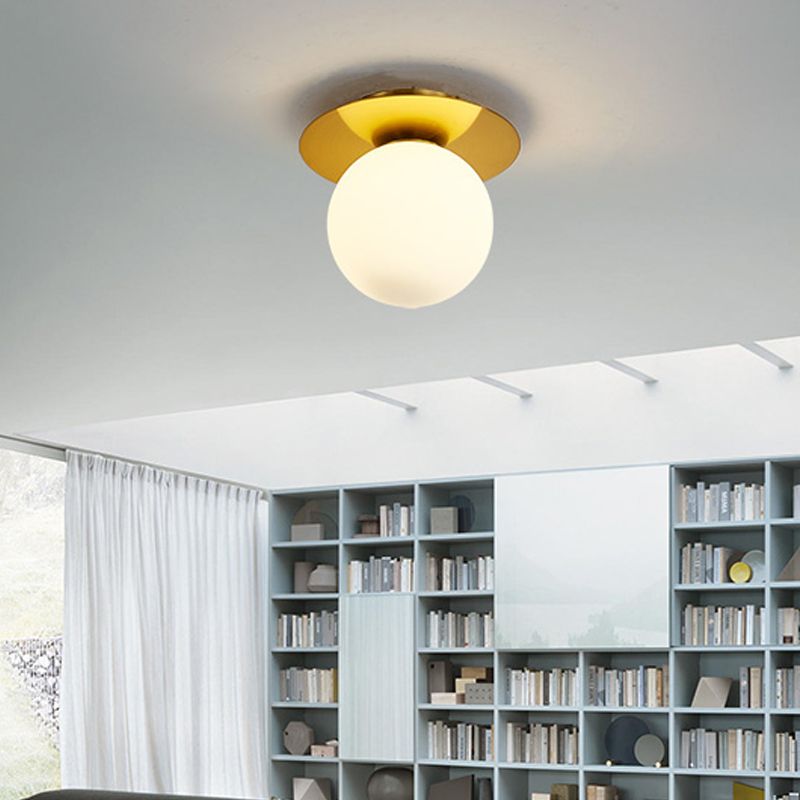 Clear/Light-Brown/Cream Orbit Ceiling Light Modern Glass 1 Light Kitchen Flushmount Ceiling Lamp