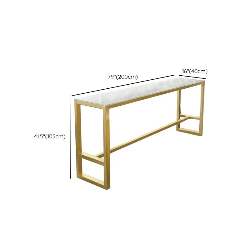 Glam Bar-height Table Rectangular and White Top Table for Living Room