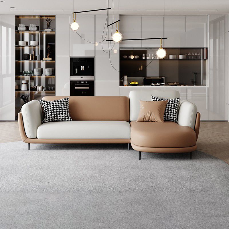 37.8 " H Faux Leather Flared Arm Sofa & Chaise for Living Room