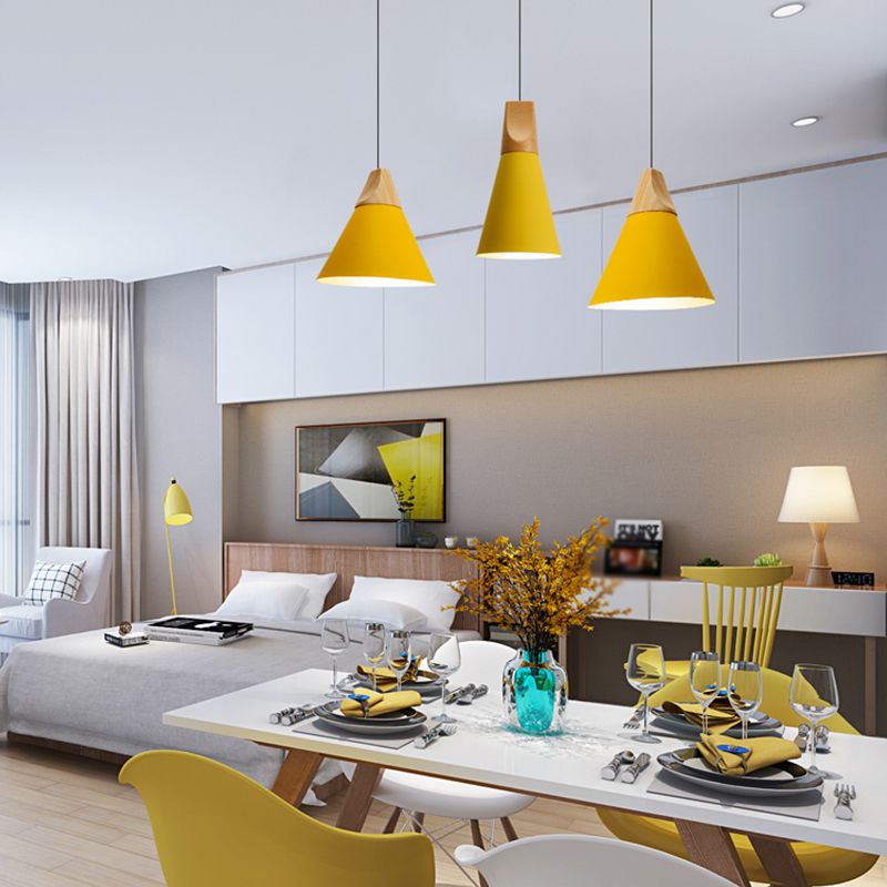 Contemporary Hanging Light Metal Shade Pendent Lighting Fixture for Sitting Room