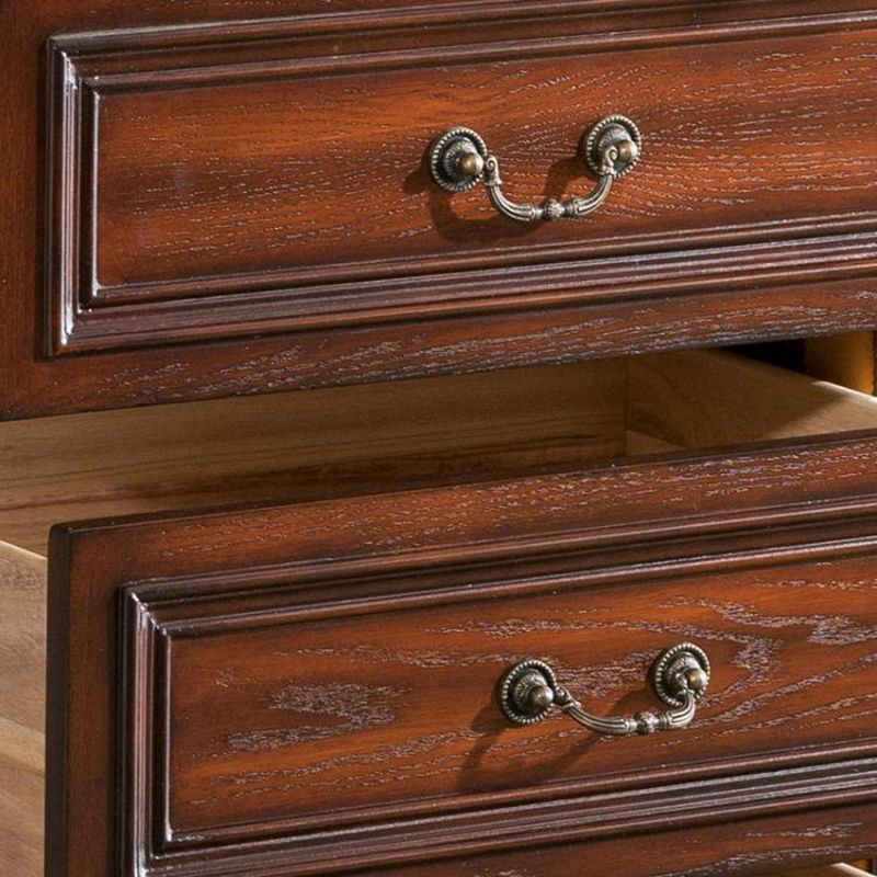 Traditional Style Wooden Storage Chest with Drawers for Bedroom