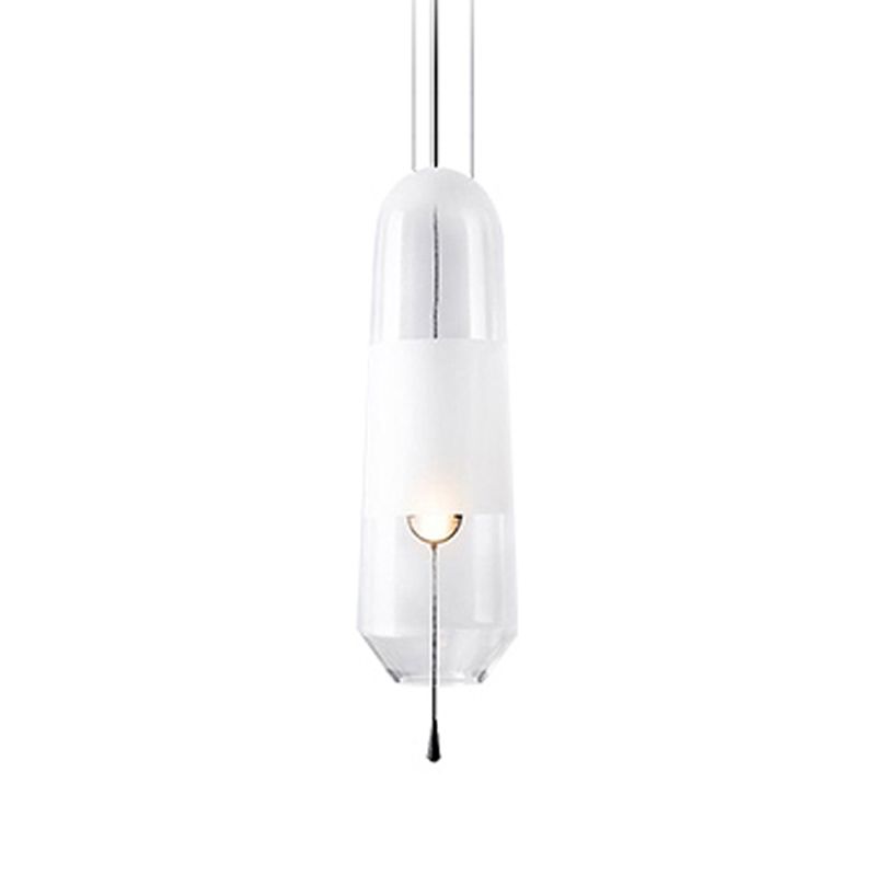 Glass Geometrical Hanging Lamp Modern Style 1 Head Pendant Lighting for Bedroom