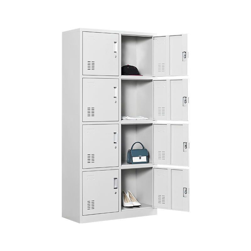 Contemporary Wardrobe Armoire Metal Non-Hanging Armoire with Lock