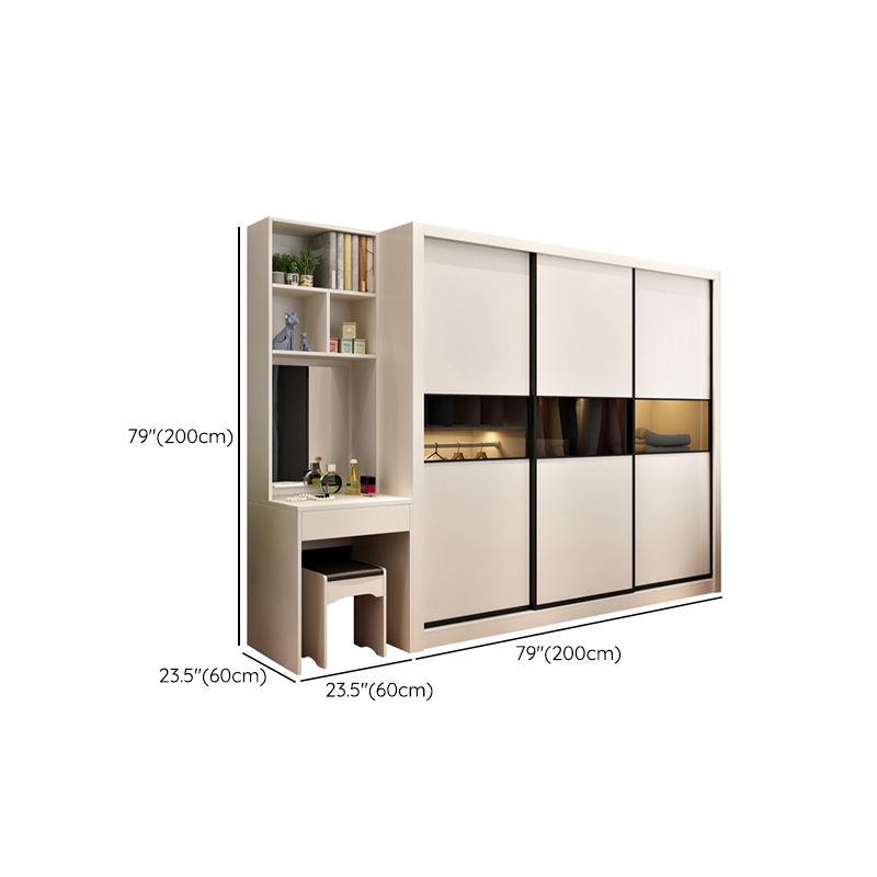 Contemporary Home Engineered Wood Wardrobe Freestanding Wardrobe Closet