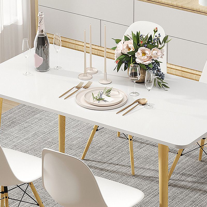 Modern Style Density Plank Wood/white Top Solid Wood Leg Coffee Table