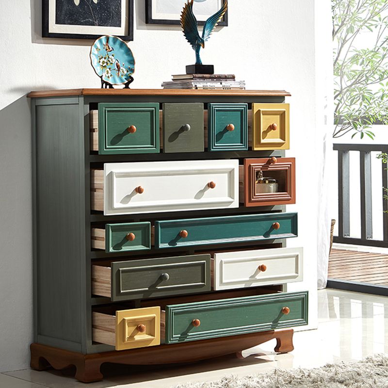 Coastal Storage Chest Dresser Solid Wood Dresser with 7/10/12 Drawers