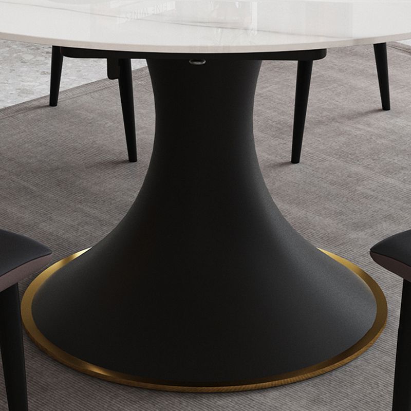 Contemporary Sintered Stone Round Table Set 1/2/5/7 Pieces Dining Set